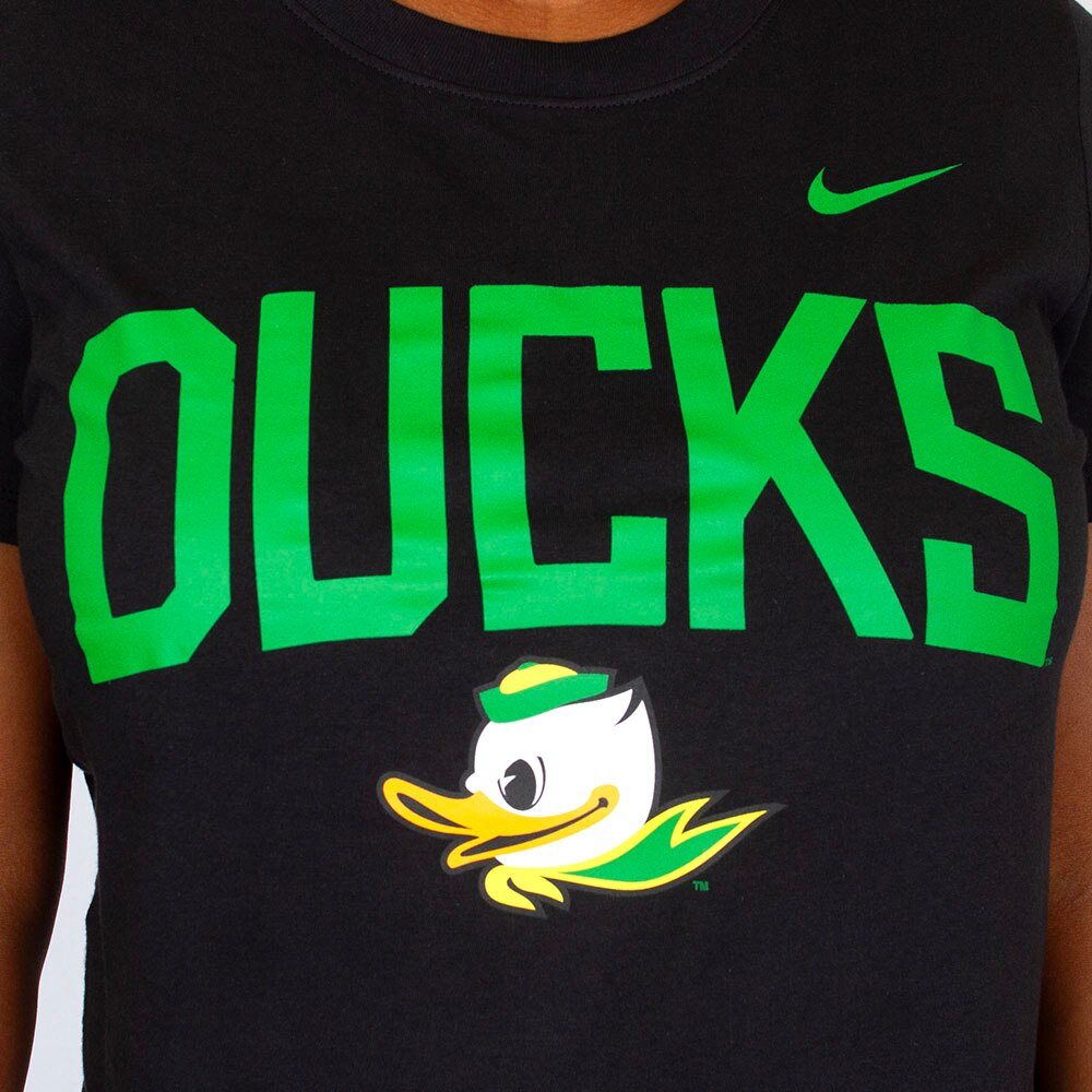 Fighting Duck, Nike, Black, Crew Neck, Cotton, Women, Oregon Mascot, T-Shirt, 976727